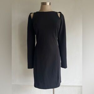 Michael Kors black long sleeve cutout stretch mini dress.